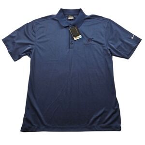 Nike Golf Polo Shirt Mens Large Navy‎ Blue Polyester Dri-FIT Co. Logo NEW
